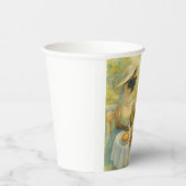 Katze macht ein Picknick im Garten Pappbecher (Rechts)