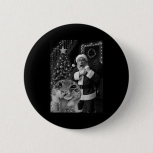 Katze macht ein Selfie Santa Weihnachten Xmas Pyja Button