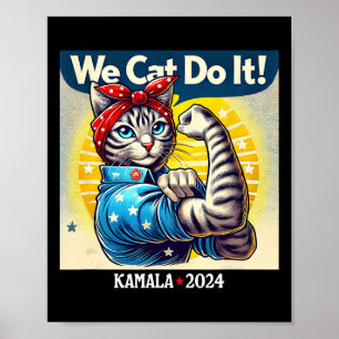Katze macht es Kamala Harris Unterstützerin Kinder Poster