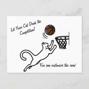 Katze macht großen Slam Dunk Postkarte