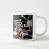 Katze macht Kaffee Jumbo-Tasse (Rechts)
