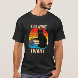 Katze macht was ich will Katze Miaue Rebellische K T-Shirt