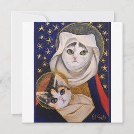 Katze Madonna und Kind, heilige Familie, Weihnacht Feiertagskarte