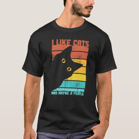 Katze mag ich Katzen und vielleicht stellen sich 3 T-Shirt (Vorderseite)