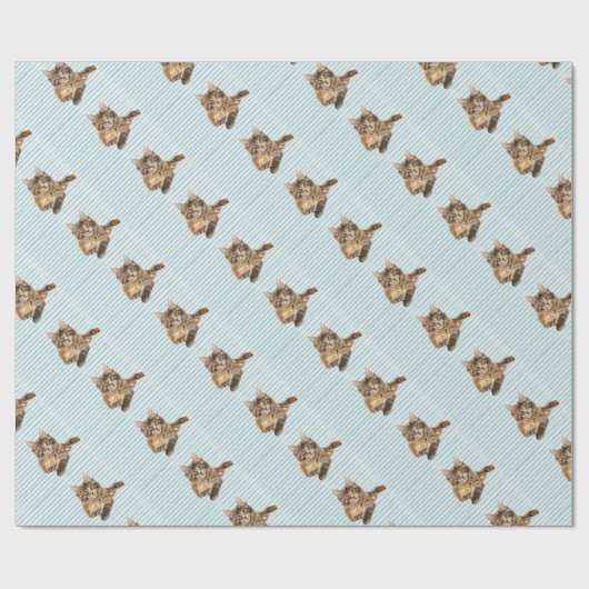 Katze, Maine-Waschbär Geschenkpapier (Flach)