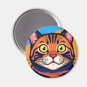 Katze, Makrele, Hauskatze Magnet (Vorderseite/Rückseite)