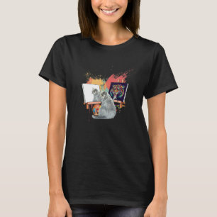 Katze malt Löwe Künstlerische Tiere Grafik T-Shirt