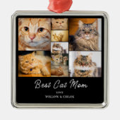 Katze Mama 9 Foto Collage Ornament Aus Metall (Vorne)