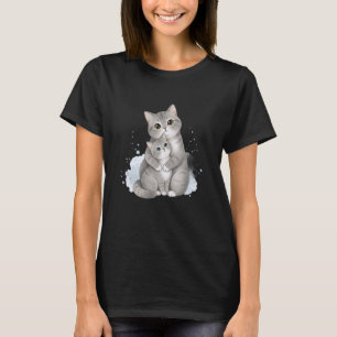 Katze Mama Baby Mutter Kind Mutti Liebe T-Shirt