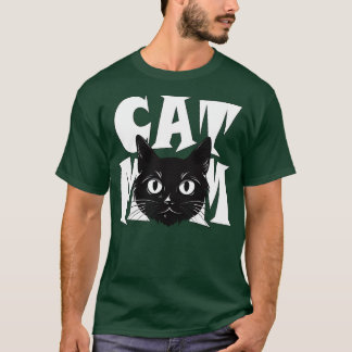 Katze Mama Black Kitten Weißer Text Niedlich zu Ki T-Shirt