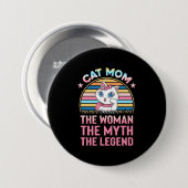 Katze Mama Die Frau die Legende Button (Vorne & Hinten)