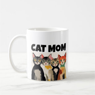 KATZE MAMA FARBIGE KATZEN ART KAFFEETASSE