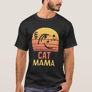 Katze Mama für Frauen Katze Mama Ca Vintage Katze  T-Shirt