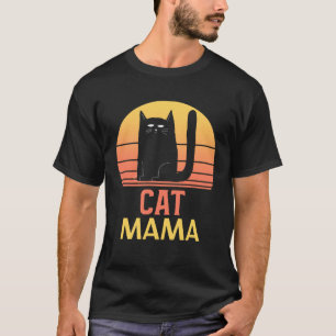 Katze Mama für Frauen Katze Mama Ca Vintage Katze  T-Shirt