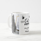 Katze Mama hat personalisierten 2 Fotos Namen  Kaffeetasse (Vorderseite Links)
