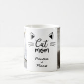 Katze Mama hat personalisierten 2 Fotos Namen  Kaffeetasse (Mittel)