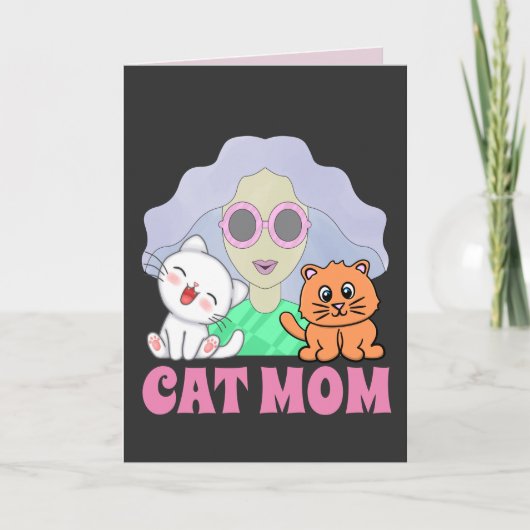 KATZE MAMA KUNSTKARTE BIRTHDAY KARTE GEEIGNET FÜR  (Vorderseite)