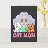 KATZE MAMA KUNSTKARTE BIRTHDAY KARTE GEEIGNET FÜR  (Gelbe Blume)