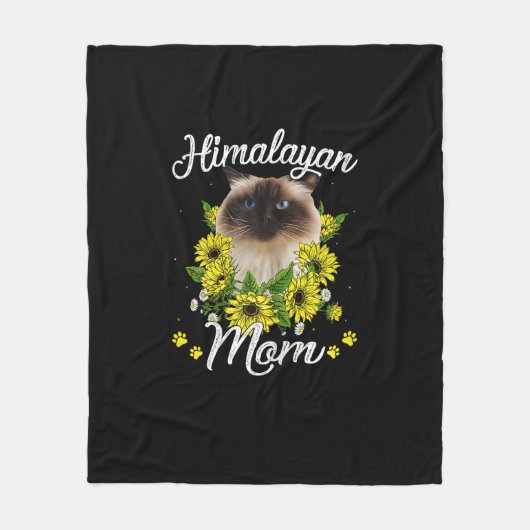 Katze Mama Muttertag Geschenke Sonnenblume Himalay Fleecedecke (Vorderseite)
