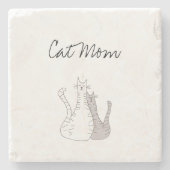 Katze Mama Niedlich Muttertag Steinuntersetzer (Vorderseite)