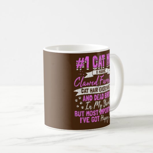 Katze Mama Nr. 1 Katzenmutter Wellt beste Katzenmu Kaffeetasse (VorderseiteRechts)