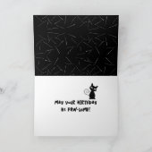 Katze Mama Pawprint mit Katzenhaar Geburtstag Karte (Innenseite)