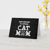 Katze Mama Pawprint mit Katzenhaar Geburtstag Karte (Gelbe Blume)