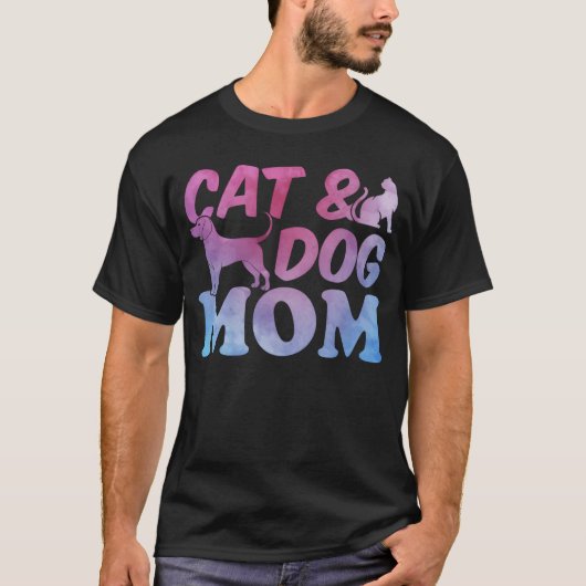 Katze Mama und Hund Mama Niedlich Katze Lover Katz T-Shirt (Vorderseite)