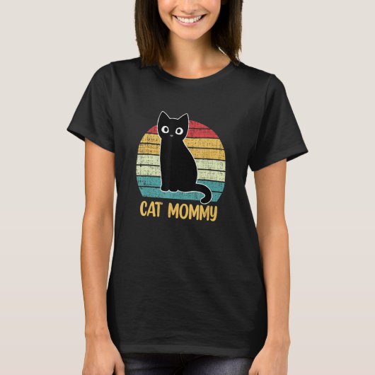 Katze Mami Niedliche Katzen für Frauen Mama Retro T-Shirt (Vorderseite)