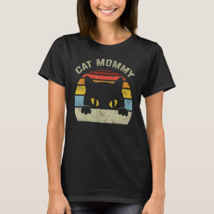 Katze Mami Women Vintag Retro Black Cats Mama Moth T-Shirt