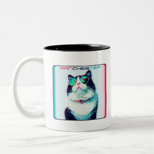 Katze Manchester in Gläsern Zweifarbige Tasse