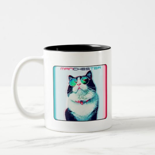 Katze Manchester in Gläsern Zweifarbige Tasse (Links)