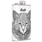 Katze Mandala Flachmann (Rechts)