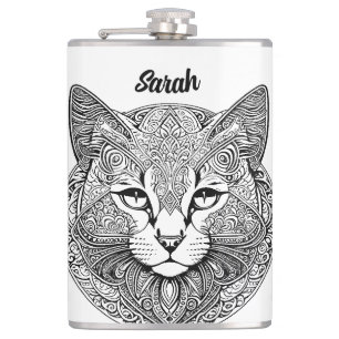 Katze Mandala Flachmann