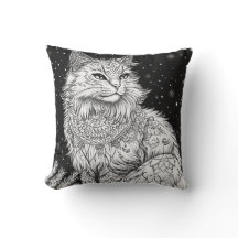 Katze Mandala unter magischem Sternenhimmel