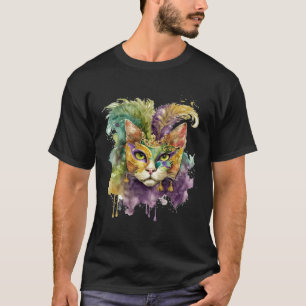 Katze Mardi Gras Frohes Mardi Gras Karneval Katze  T-Shirt