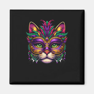 Katze Mardi Gras für Frauen Girls Schule New Orlea Magnet