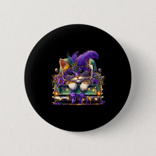Katze Mardi Gras LKW Nola Süße Kinder Jungen Mädch Button