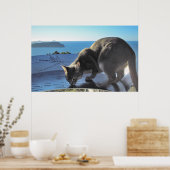 Katze markiert den Punkt: Top des Berges Paku Neus Poster (Küche)