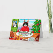 Katze, Maus, Fisch Weihnachtskarte Karte (Vorderseite)