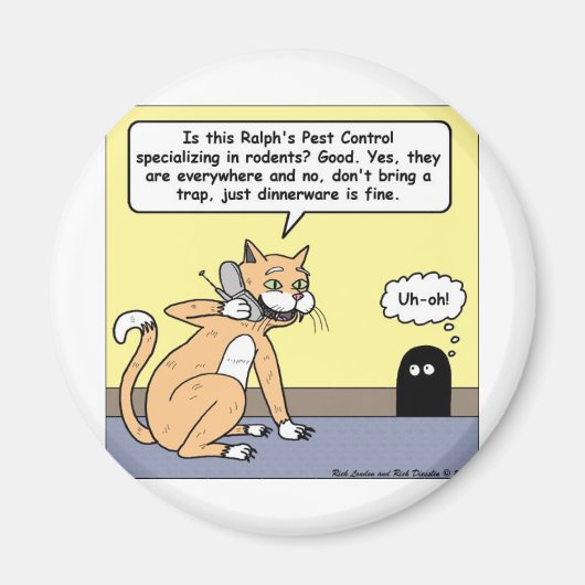 Katze & Maus Geschirr Lustige Cartoon Geschenke & Magnet (Vorne)