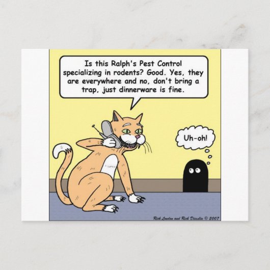 Katze & Maus Geschirr Lustige Cartoon Geschenke & Postkarte (Vorderseite)