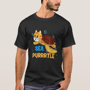Katze Meer Purrrtle Katze Schildkröte Kätzchen T-Shirt