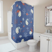 Katze Meerjungfrau, texturiert nahtlos Muster. Duschvorhang (Beispiel)