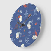 Katze Meerjungfrau, texturiert nahtlos Muster. Große Wanduhr (Winkel)