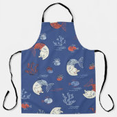 Katze Meerjungfrau, texturiert nahtlos Muster. Schürze (Vorderseite)