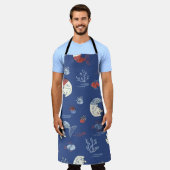 Katze Meerjungfrau, texturiert nahtlos Muster. Schürze (Getragen)