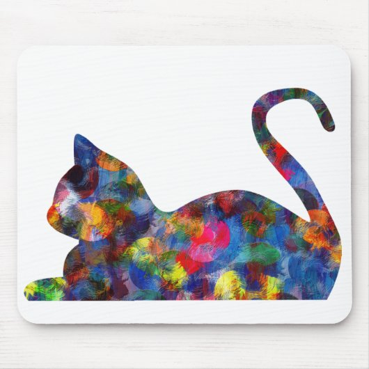 Katze mehrfarbiges Mousepad (Vorne)
