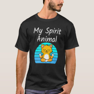 Katze Mein Krafttier Entspannende Mediation Yoga K T-Shirt