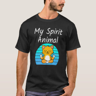 Katze Mein Krafttier Entspannung Meditation Yoga K T-Shirt